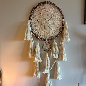 Handcrafted Cream Dreamcatcher Wall Decor from Tulum